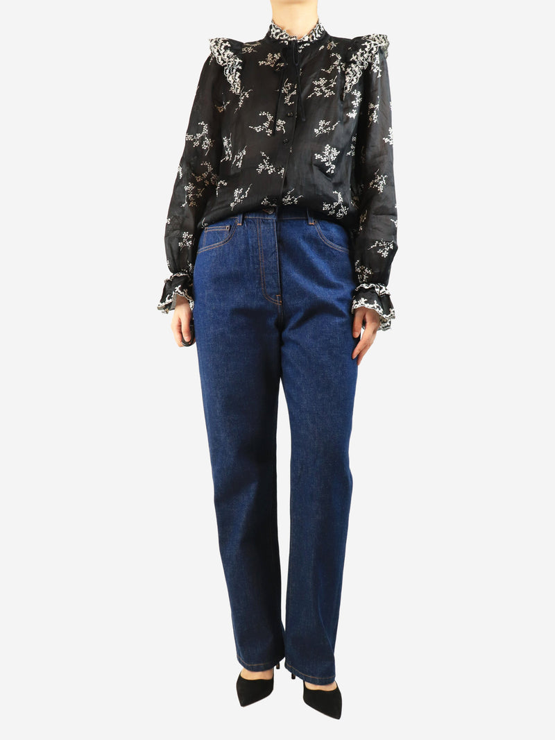 Dark wash wide-leg jeans - size UK 8 Denim Dries Van Noten 