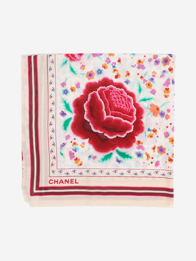 Pink floral scarf Scarves Chanel 