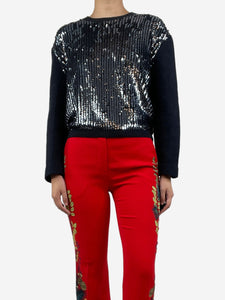 3.1 Phillip Lim Blue sequin-embellished wool jumper - size M