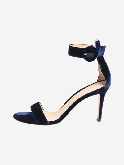 Navy velvet strap heels - size EU 37.5 Heels Gianvito Rossi 