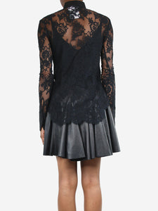 Ermanno Scervino Black lace blouse - size UK 8