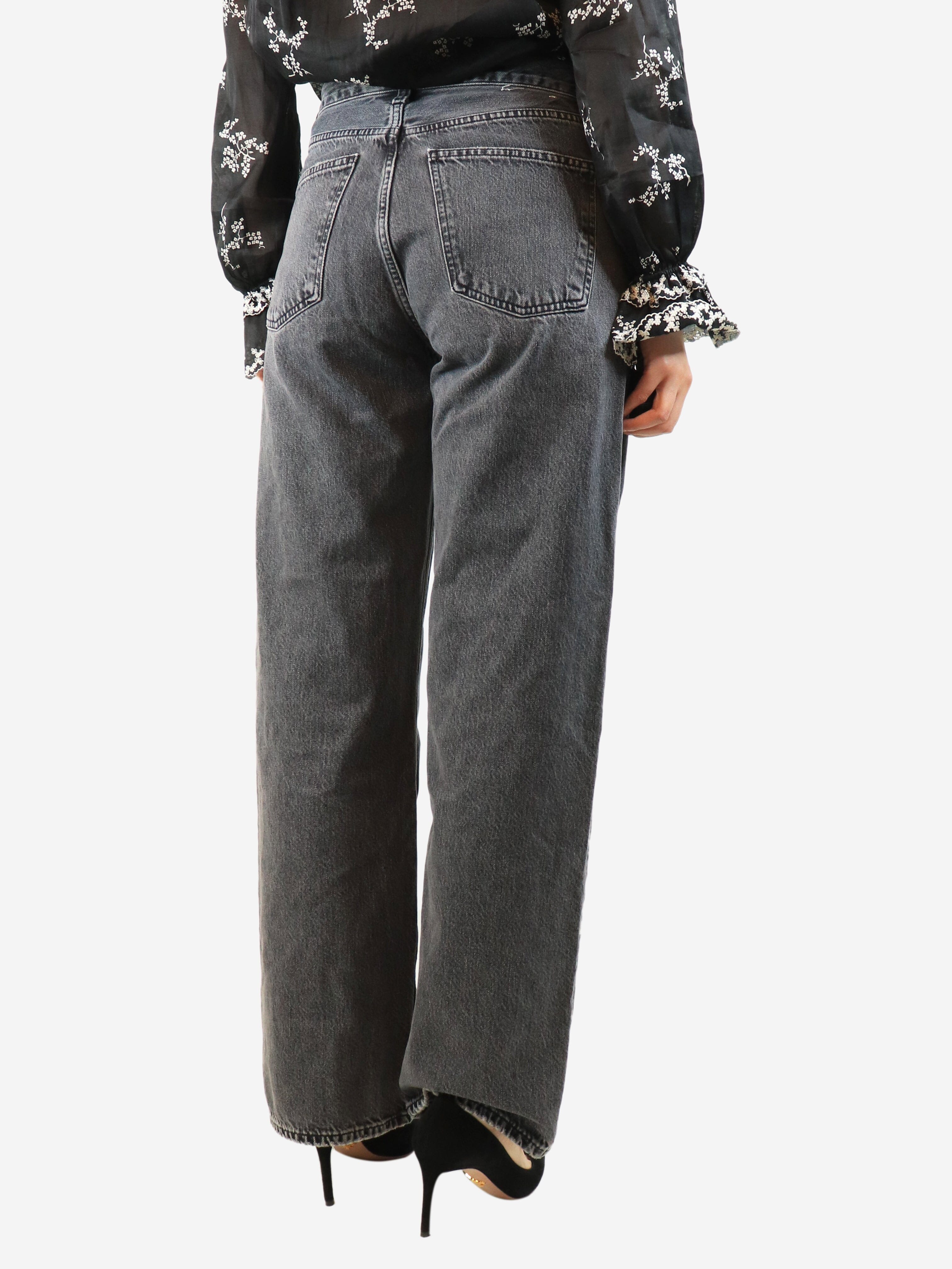 Washed grey wide-leg jeans - size UK 8 Denim Agolde 