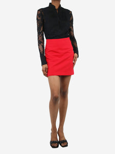 Staud Red cotton mini skirt - size UK 6