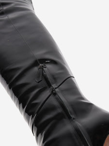 Aquazzura Black over knee high patent boots - size EU 39