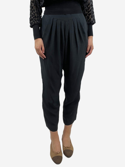 Black silk belted trousers - size UK 10 Trousers Chloe 