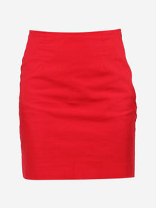 Staud Red cotton mini skirt - size UK 6