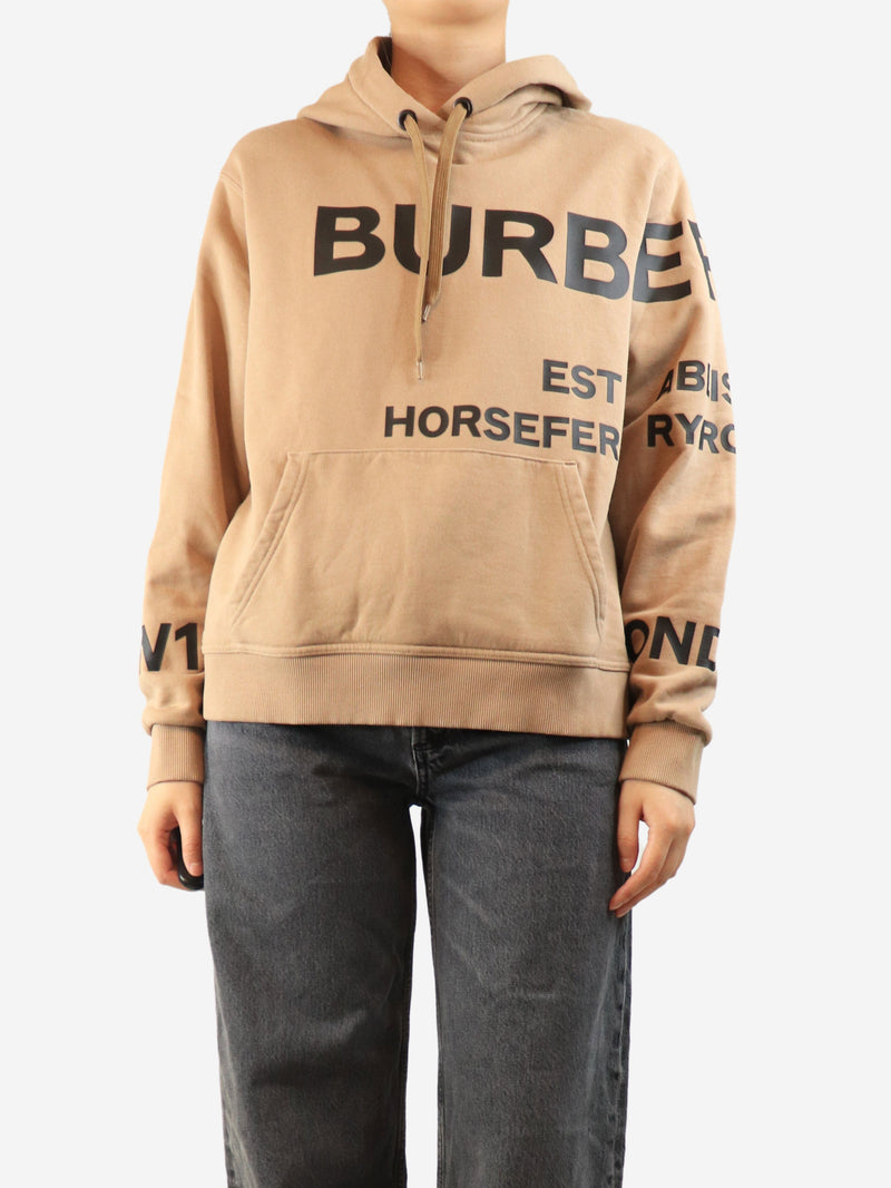 Beige Horseferry print hoodie - size M Tops Burberry 