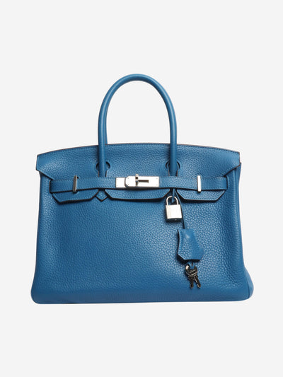 Blue Birkin 30 togo leather bag Top Handle Bags Hermes 