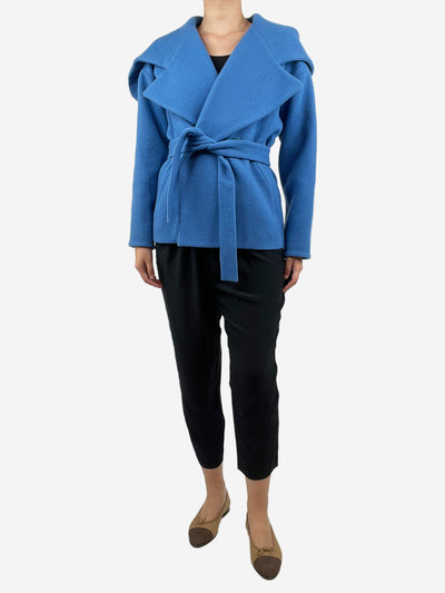 Blue hooded wool belted jacket - size UK 8 Coats & Jackets Chloe 