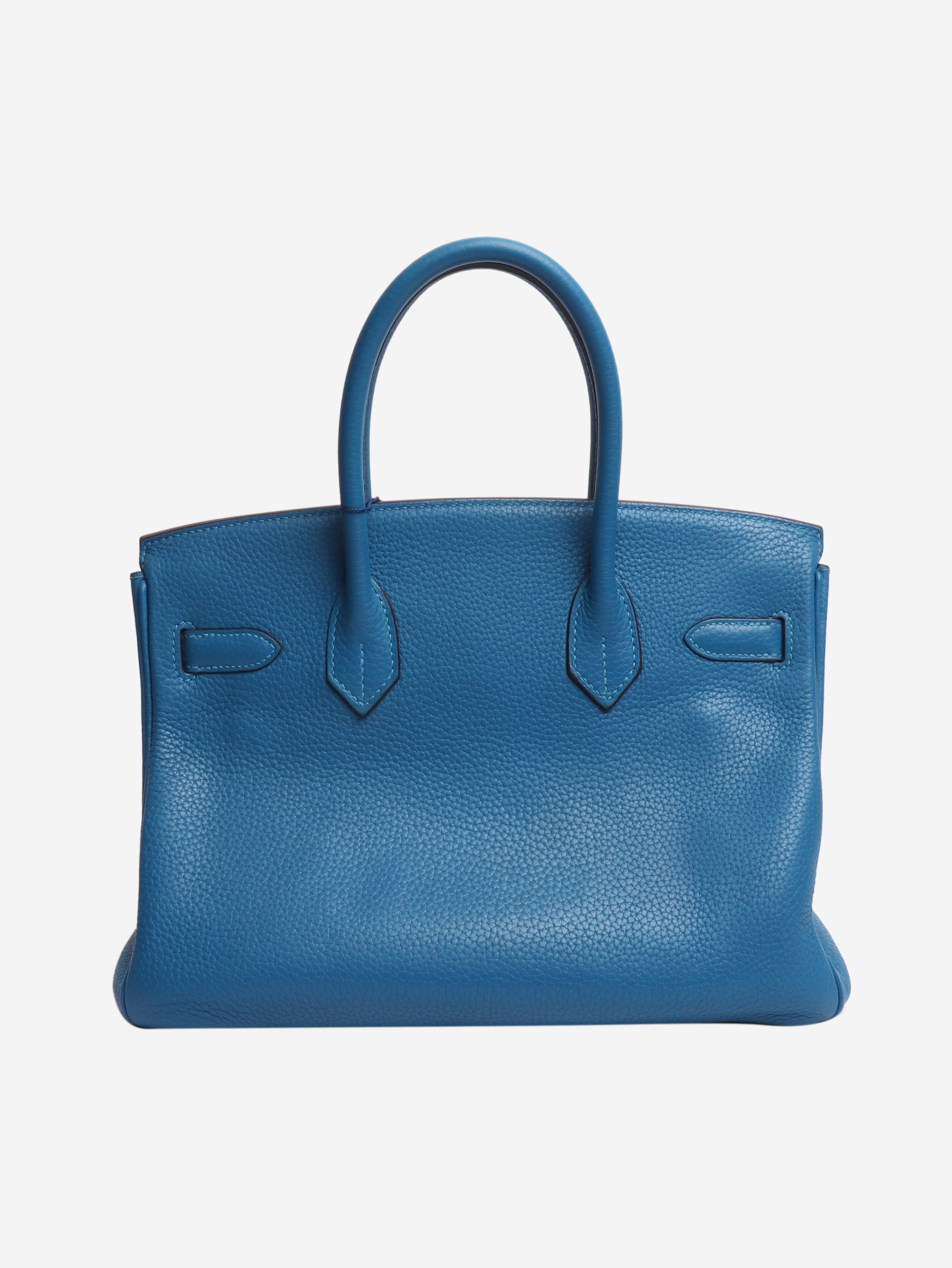 Blue Birkin 30 togo leather bag Top Handle Bags Hermes 