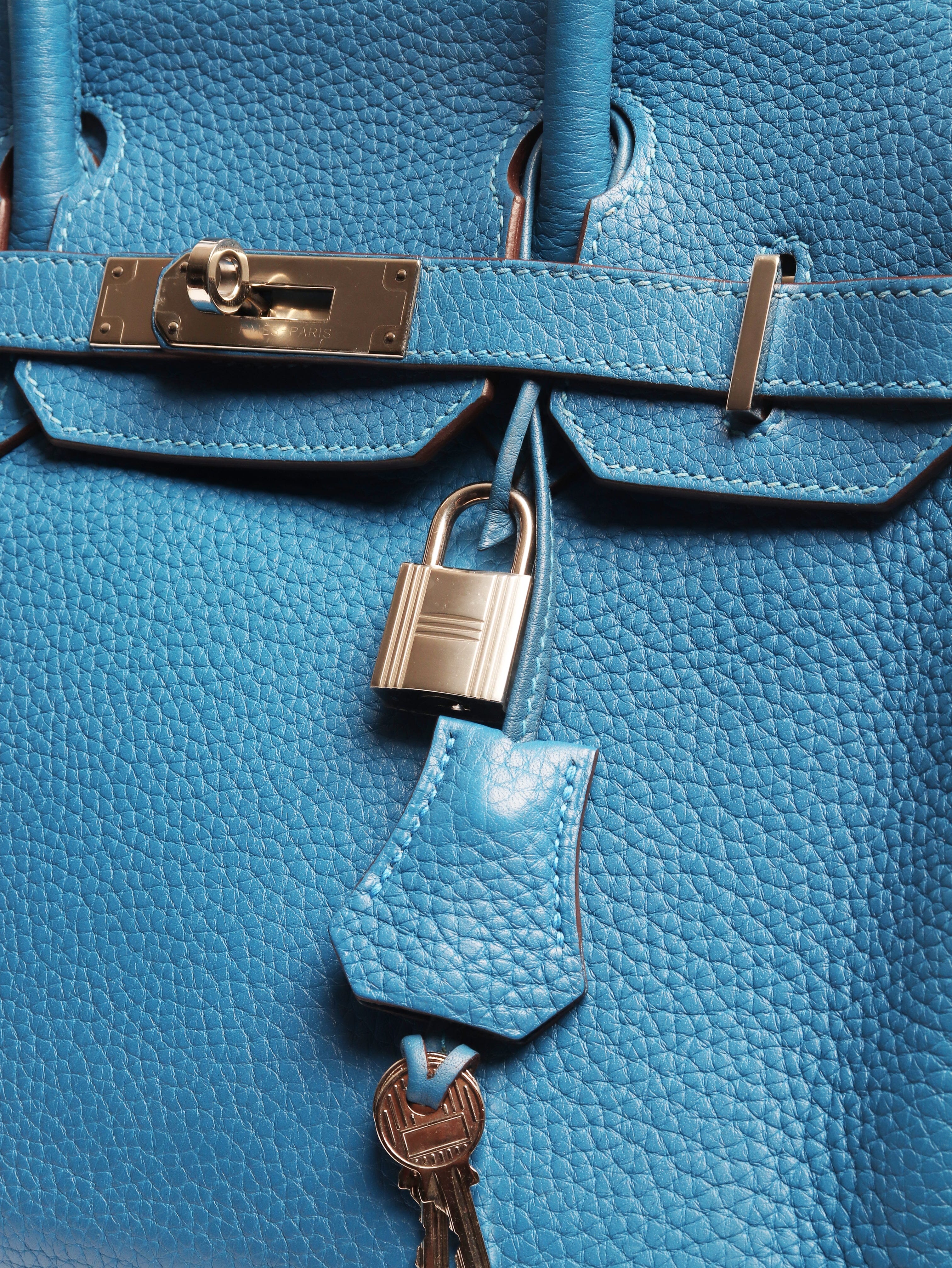 Blue Birkin 30 togo leather bag Top Handle Bags Hermes 