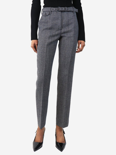 Grey woven trousers - size UK 6 Trousers Prada 