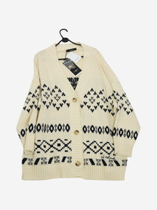 Weekend Max Mara Cream knitted printed cardigan - size M