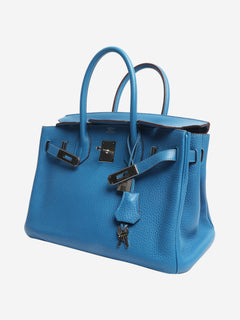 Blue Birkin 30 togo leather bag Top Handle Bags Hermes 
