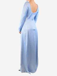 Light blue plisse maxi dress - size UK 12 Dresses Emilia Wickstead 