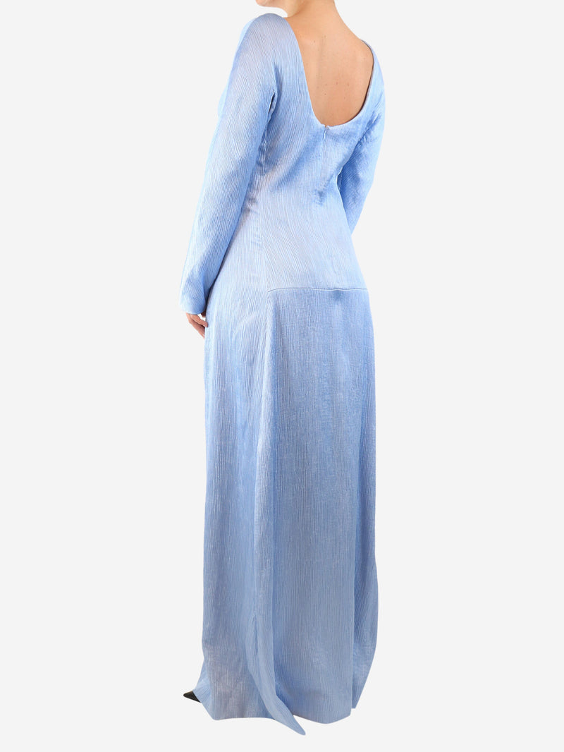 Light blue plisse maxi dress - size UK 12 Dresses Emilia Wickstead 