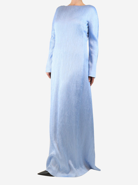 Light blue plisse maxi dress - size UK 12 product image