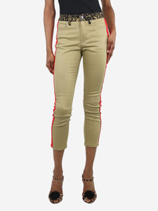 Burberry Green skinny mid-rise trousers - size UK 6