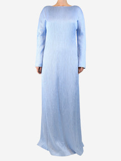 Light blue plisse maxi dress - size UK 12 Dresses Emilia Wickstead 