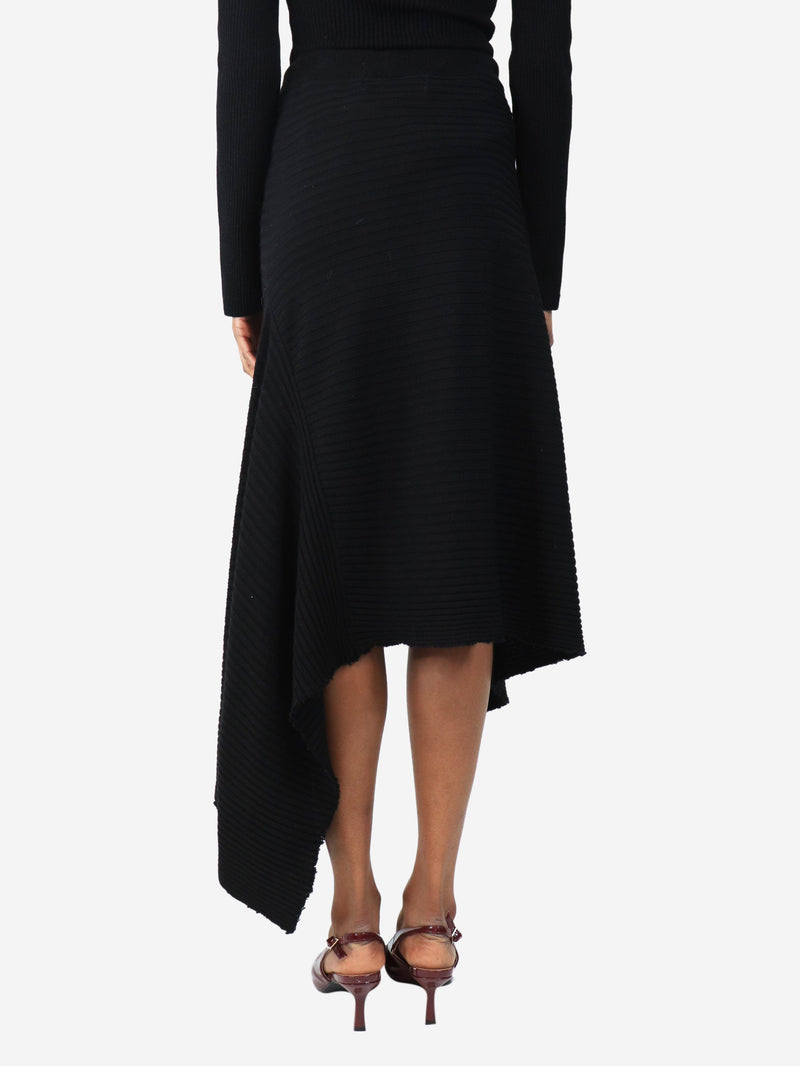 Black rib-knit asymmetric skirt - size XS Skirts Marques / Almeida 