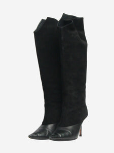 Jimmy Choo Black suede and leather knee-high boots - size EU 36.5