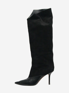 Jimmy Choo Black suede and leather knee-high boots - size EU 36.5