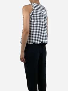 Lisa Marie Fernandez Blue scallop-trim gingham top - size XS