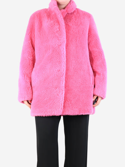 Pink wool coat - size UK 14 Coats & Jackets Meteo Yves Saloman 