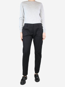 Piazza Sempione Black cotton trousers - size UK 14