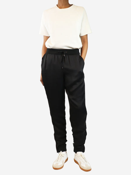 Black satin joggers - size UK 6 alternate image