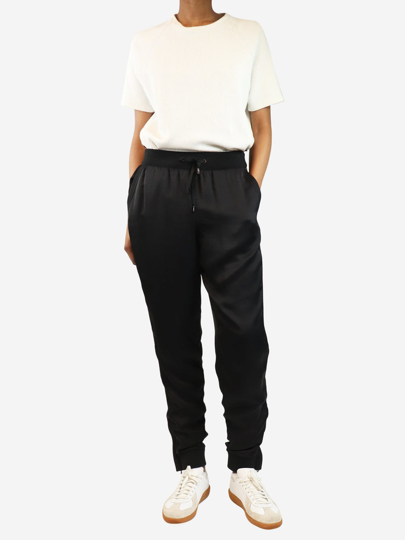 Black satin joggers - size UK 6 Trousers Tom Ford 