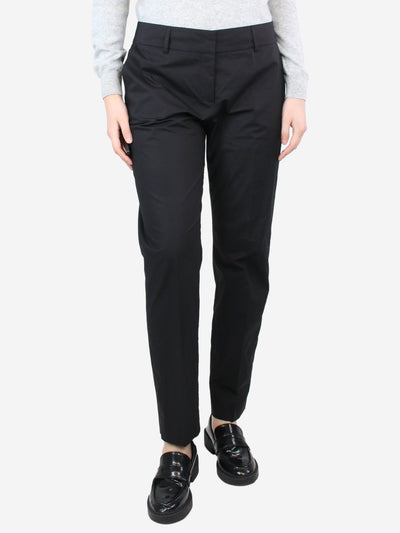 Black cotton trousers - size UK 14 Trousers Piazza Sempione 