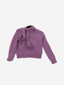 Chanel Purple knotted pocket jumper - size UK 14