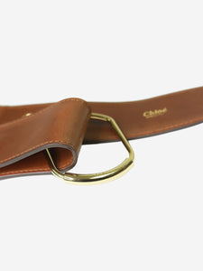 Chloe Brown leather gold hardware belt