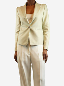 Maison Margiela Neutral single-buttoned blazer - size UK 6