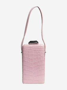 Giorgio Armani Privé Lilac croc-embossed top handle bag