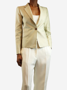 Maison Margiela Neutral single-buttoned blazer - size UK 6
