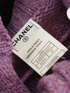 Chanel Purple knotted pocket jumper - size UK 14