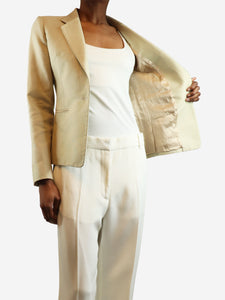 Maison Margiela Neutral single-buttoned blazer - size UK 6