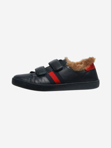 Gucci Blue faux fur lining trainers