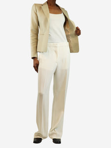 Victoria Beckham Ivory straight-leg trousers - size UK 6