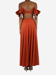 Maygel Coronel Orange off-shoulders cutout maxi dress - Size UK 6