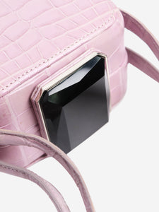 Giorgio Armani Privé Lilac croc-embossed top handle bag