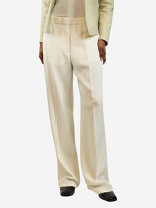 Victoria Beckham Ivory straight-leg trousers - size UK 6