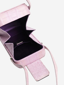 Giorgio Armani Privé Lilac croc-embossed top handle bag