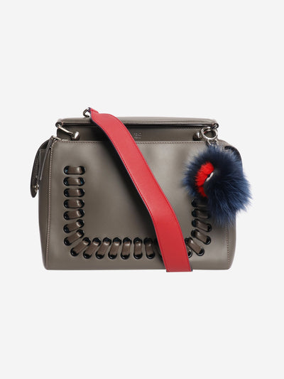 Grey Dot com leather handbag with keychain Bags Fendi 