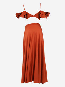 Maygel Coronel Orange off-shoulders cutout maxi dress - Size UK 6