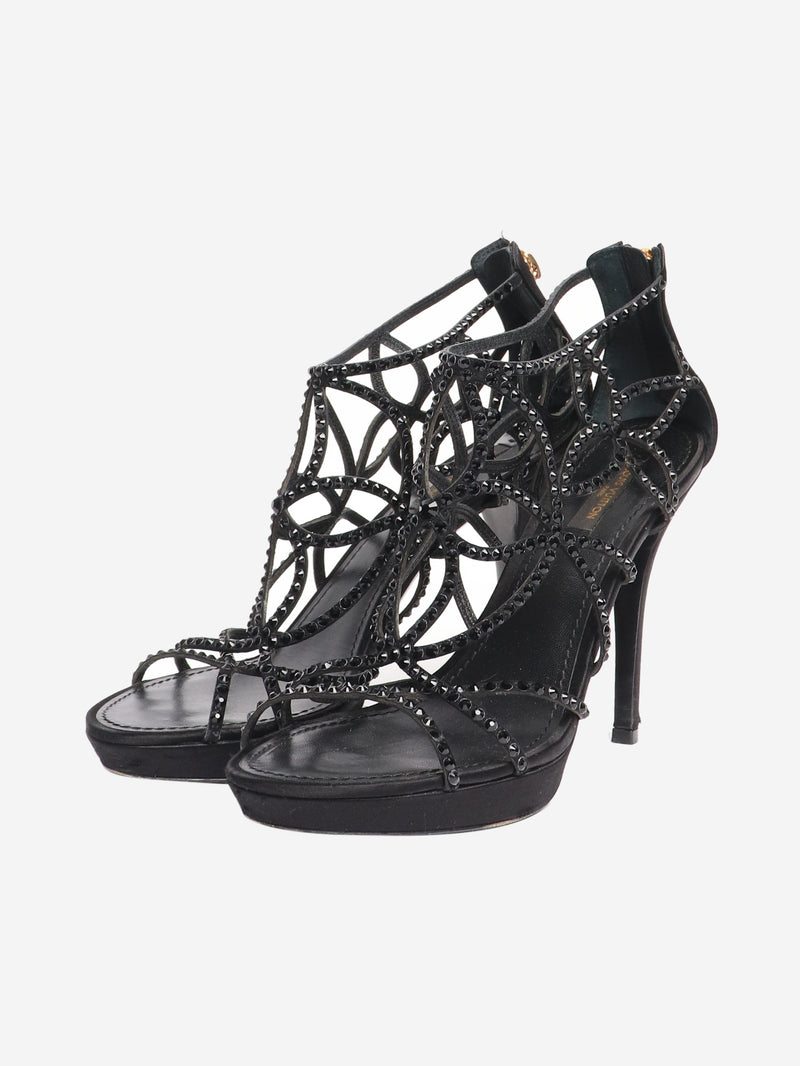 Black bejewelled strappy sandals - size EU 38.5 Heels Louis Vuitton 