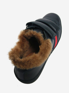 Gucci Blue faux fur lining trainers