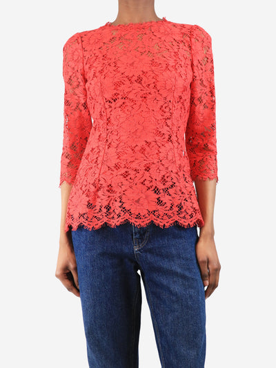 Red lace top with slip - size UK 6 Tops Dolce & Gabbana 